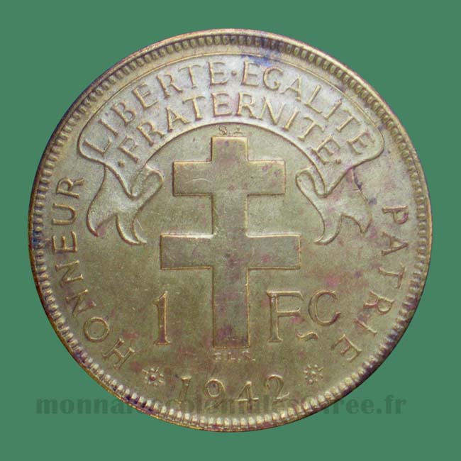 Afrique Equatoriale Française - 1 Franc 1942 - French Equatorial Africa