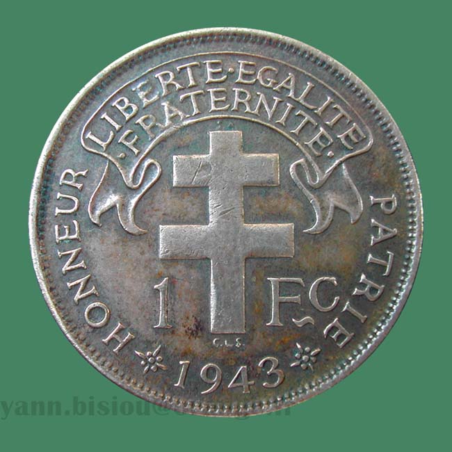 Afrique Equatoriale Française - 1 Franc 1943 - French Equatorial Africa