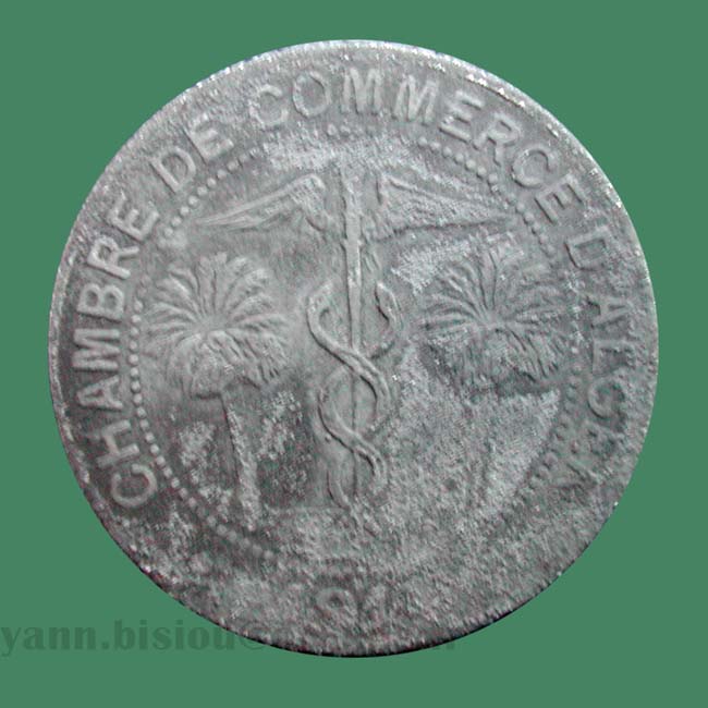 Algérie 10 centimes chambre de commerce Alger 1918 - Algeria