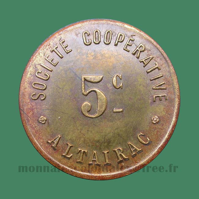 Algérie 5 centimes Soc. coop. Altairac - Algeria