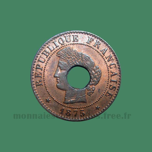 cochinchine sapèque 1 centime 1875 K Bordeaux - French colonie Cochin China