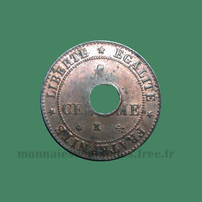 cochinchine sapèque 1 centime 1875 K Bordeaux - French colonie Cochin China