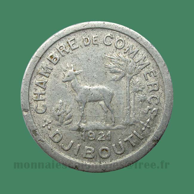 Monnaie de nécessité 5 cents 1921 chambre de commerce de Djibouti