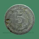 Monnaie de nécessité 5 cents 1921 chambre de commerce de Djibouti