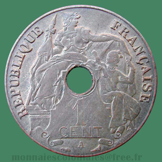 Indochine 1 cent 1922 A Paris / Indo China