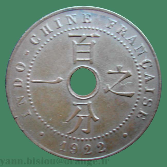 Indochine 1 cent 1922 A Paris / Indo China