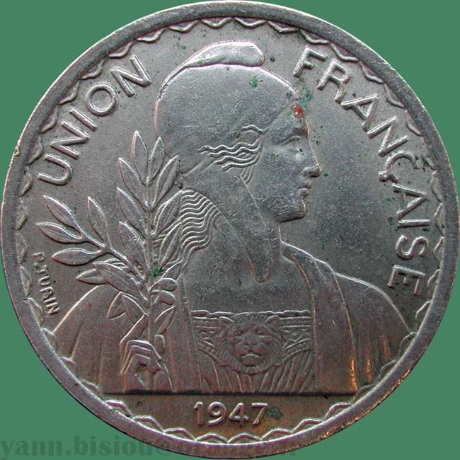 Indochine - 1 piastre 1947 droit