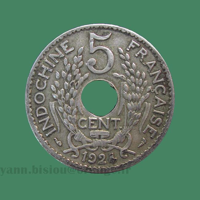 Indochine 5 cents 1924 A - Indo China coin
