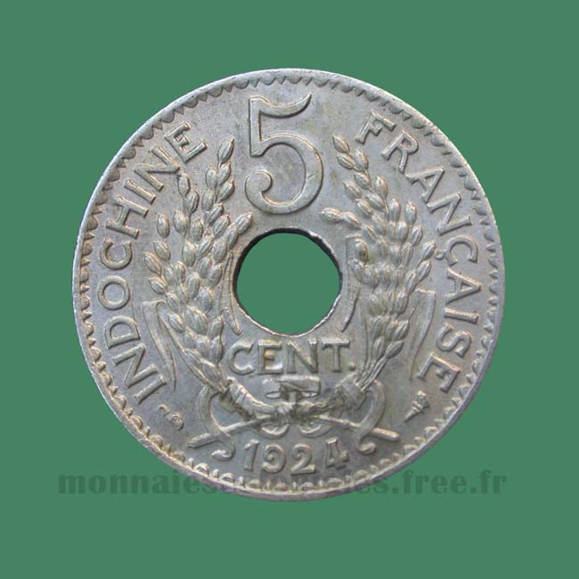 Indochine 5 cents 1924 A - Indo China coin
