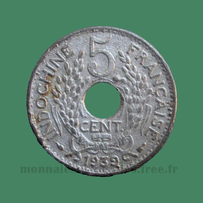 Indochine 5 cents 1939 A faux - Indo China coin