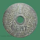 Indochine 1 cent 1940 cocarde - Indo China