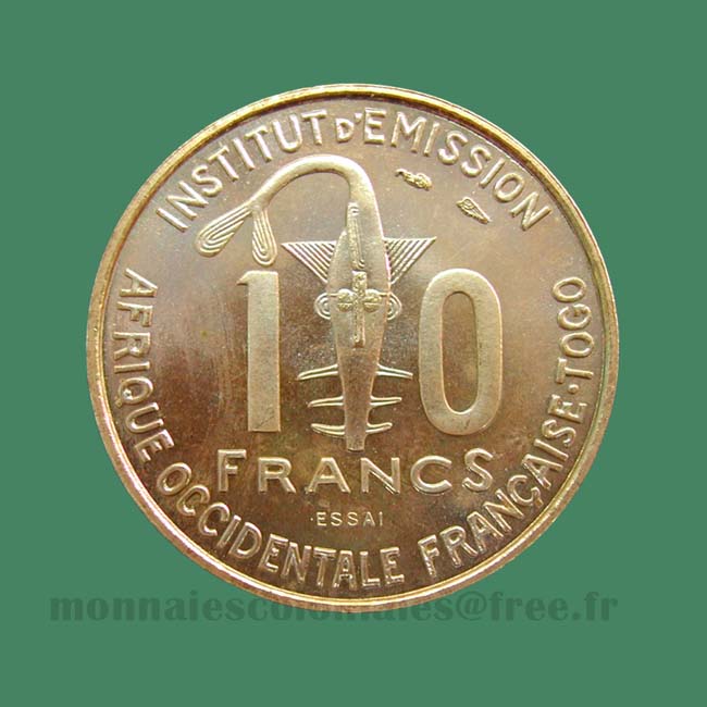 Togo Essai - 10 francs 1957