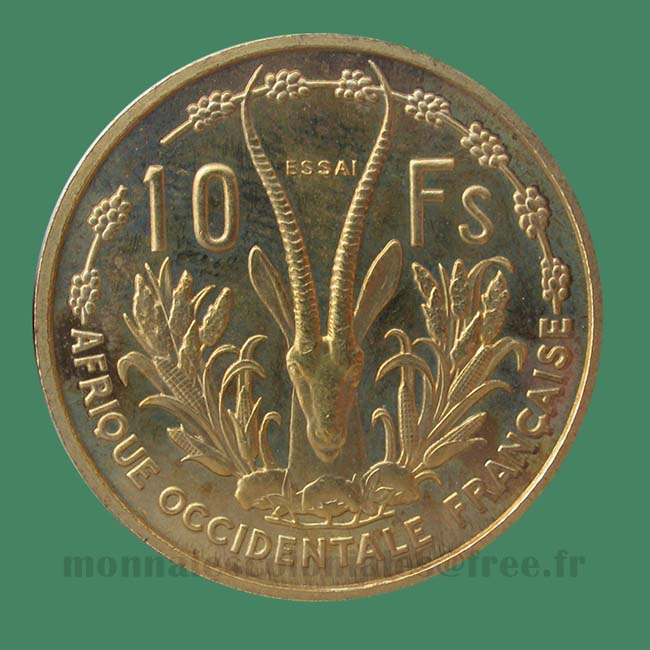 Afrique Occidentale Française ESSAI 10 Francs 1956