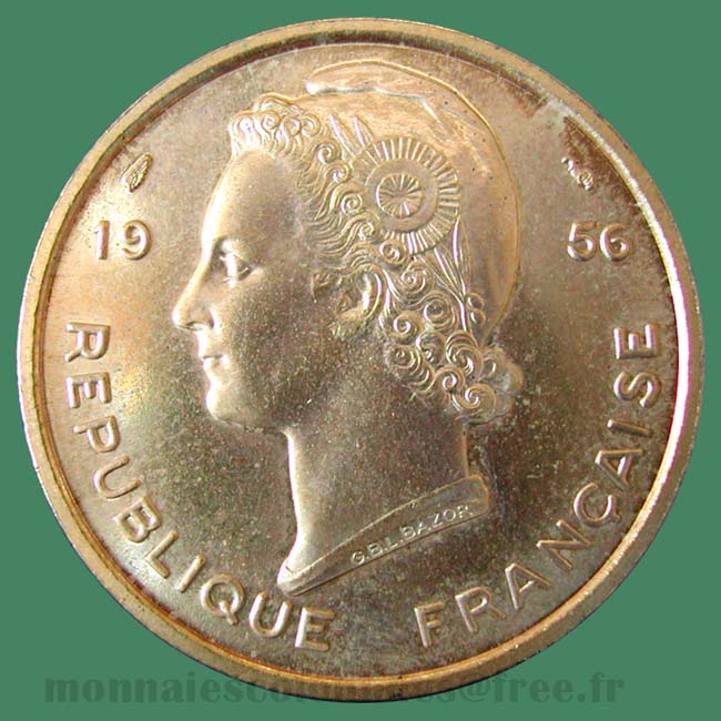 Afrique Occidentale Française ESSAI 25 Francs 1956 tranche lisse - Inédit au Lecompte / French west africa probe unlisted krause