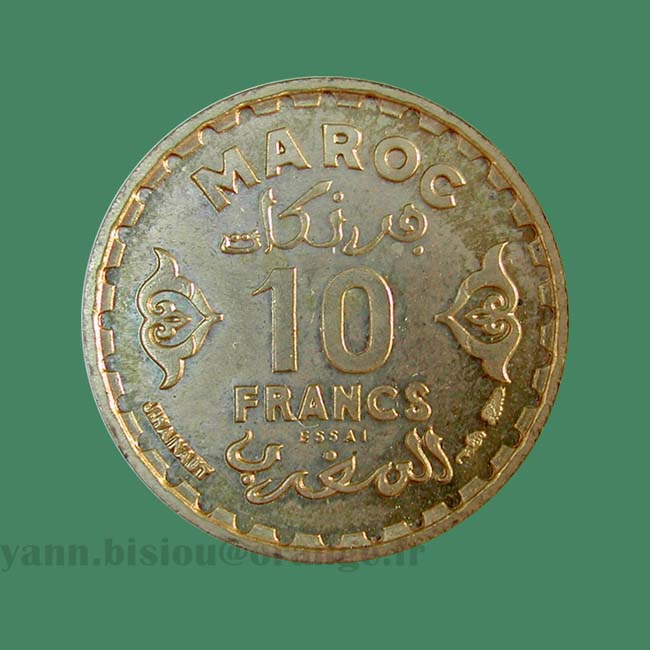Maroc - 10 Francs 1371 essai