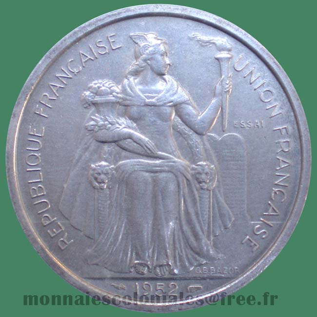 Monnaie - Établissements Français de l'Océanie - 2 Francs 1949 Essai