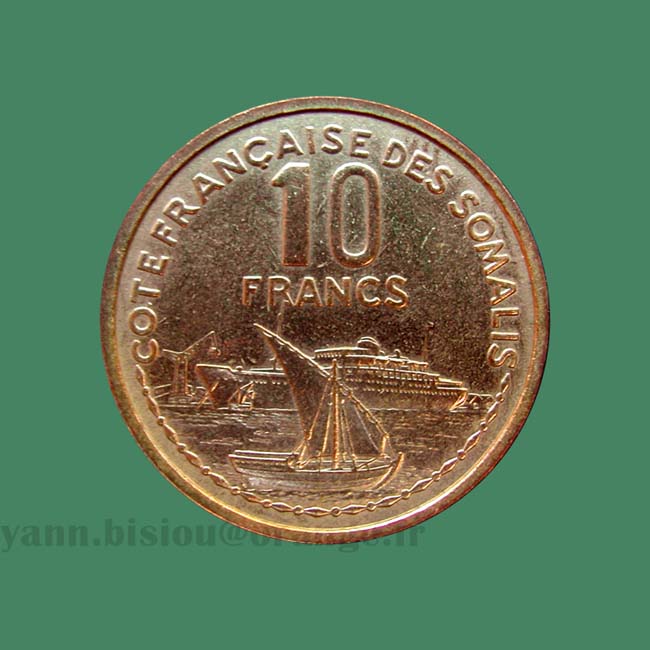 Côte française des Somalis - 10 Francs ESSAI 1965