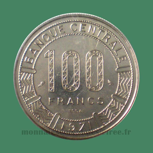 Tchad 100 Francs 1971 essai - Chad pattern probe